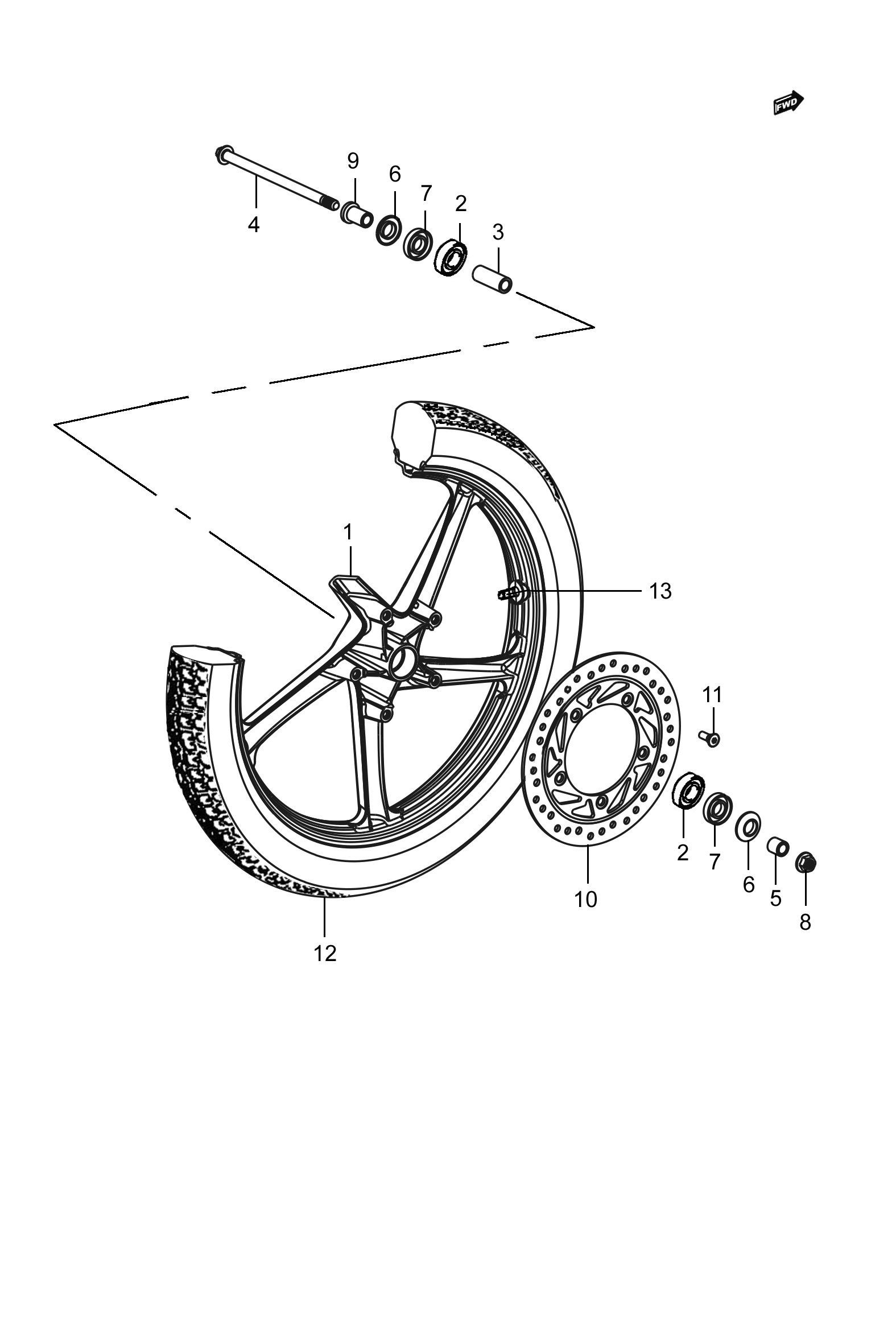 图43 前轮组 (P05S4100030)